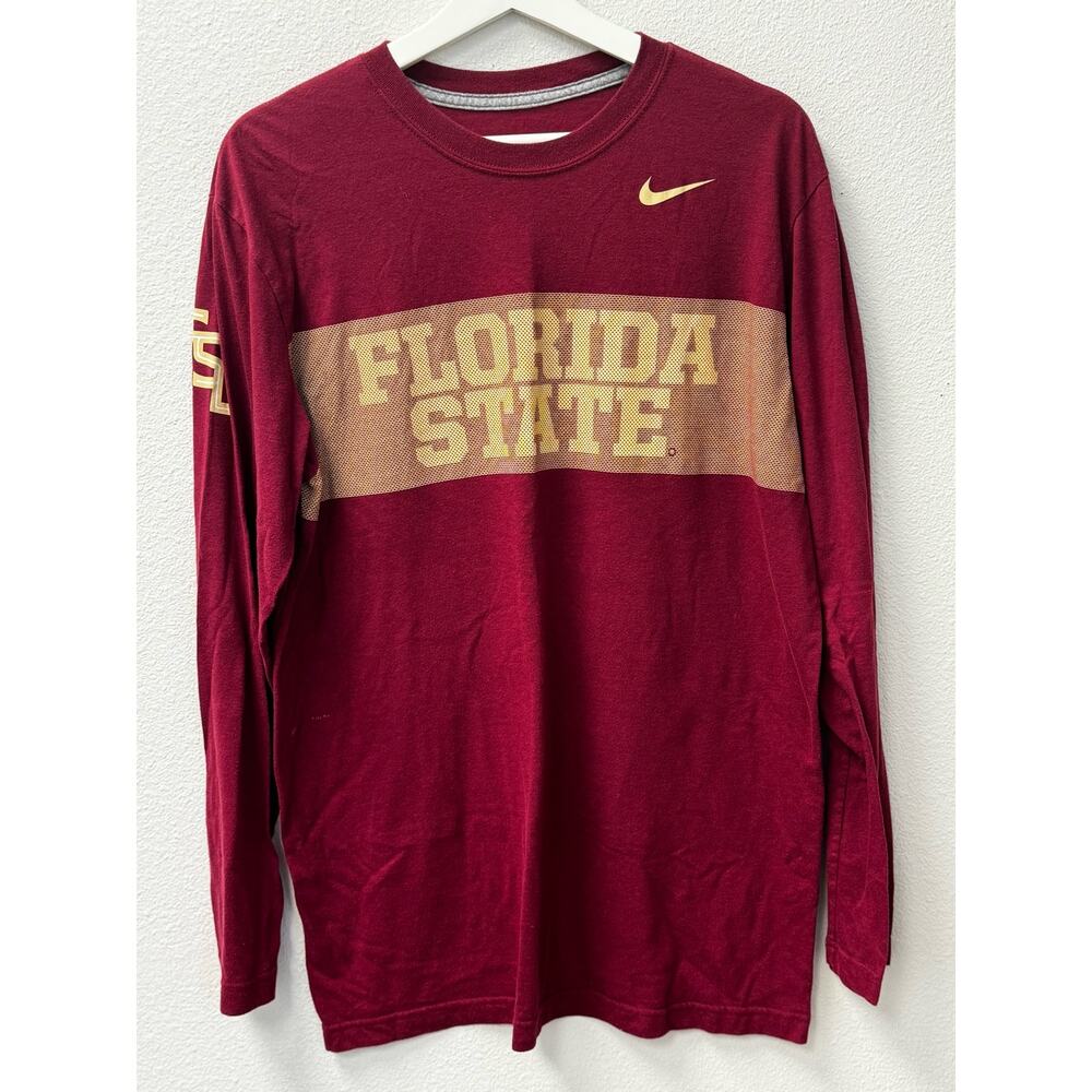 Nike Men's Florida State Long Sleeve T-Shirt‎ Regular Fit Garnett Size XL